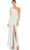 Ieena Duggal 26665 - Asymmetric Neckline One-Shoulder Sheath Dress Special Occasion Dress 0 / White