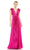 Ieena Duggal - 26729 Flutter Sleeve A-Line Gown Special Occasion Dress 0 / Fuchsia
