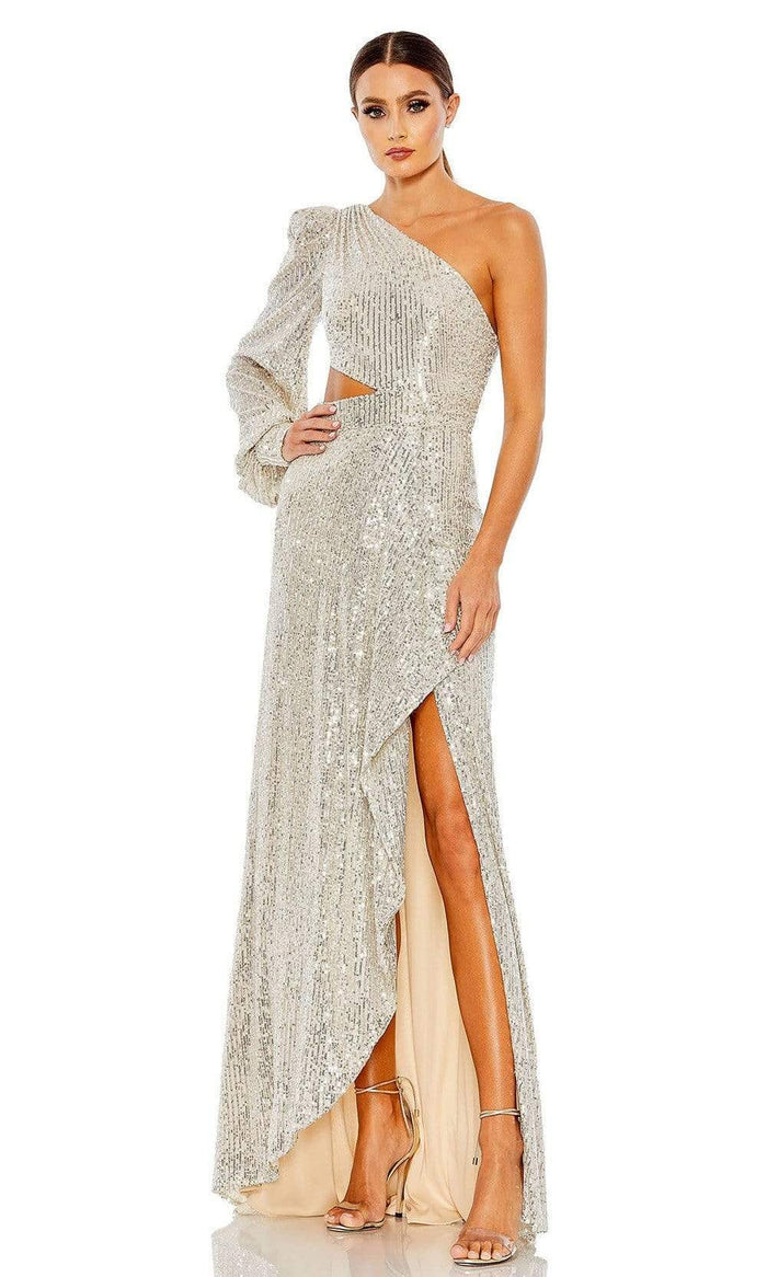 Ieena Duggal - 26730 Long Sleeve Allover Sequin Dress Evening Dresses 0 / Silver