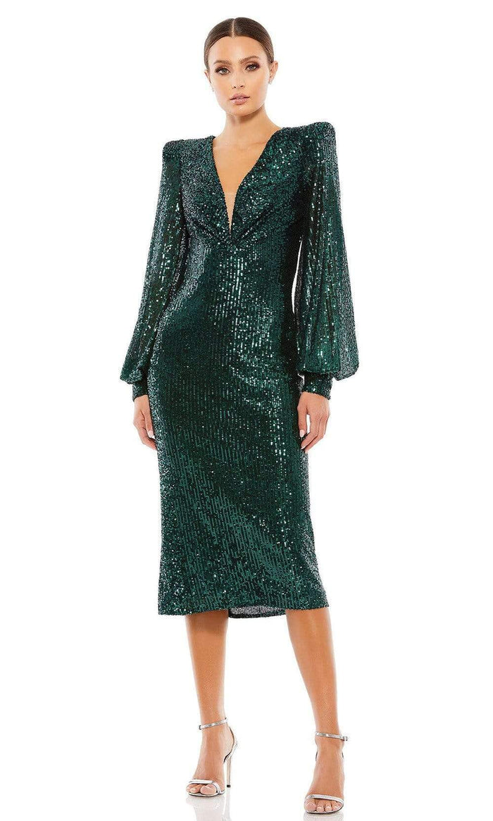 Ieena Duggal - 26866 Structured Sequin Dress Special Occasion Dress 0 / Black Emerald