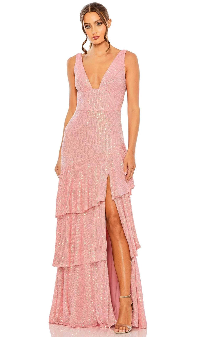 Ieena Duggal 27046 - Asymmetrical Ruffle Skirt Sleeveless Dress Prom Dresses 0 / Coral