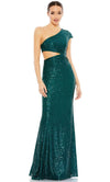 Ieena Duggal 42022 - Sequined Single Cap Sleeve Prom Gown Prom Dresses 0 / Teal5