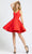 Ieena Duggal - 48478 V-Neck Flutter Cocktail Dress - 1 pc Black in Size 2 Available CCSALE 6 / Red