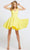 Ieena Duggal - 48478 V-Neck Flutter Cocktail Dress - 1 pc Black in Size 2 Available CCSALE 8 / Lemon