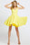 Ieena Duggal - 48478I Classic V-Neck Flutter A-line Dress Special Occasion Dress 0 / Lemon