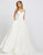 Ieena Duggal - 48855I V Neck Sleeveless Fitted Bodice A-Line Dress Evening Dresses 0 / White