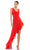 Ieena Duggal - 49487I Sleeveless Asymmetrical Hem Gown Special Occasion Dress 0 / Red