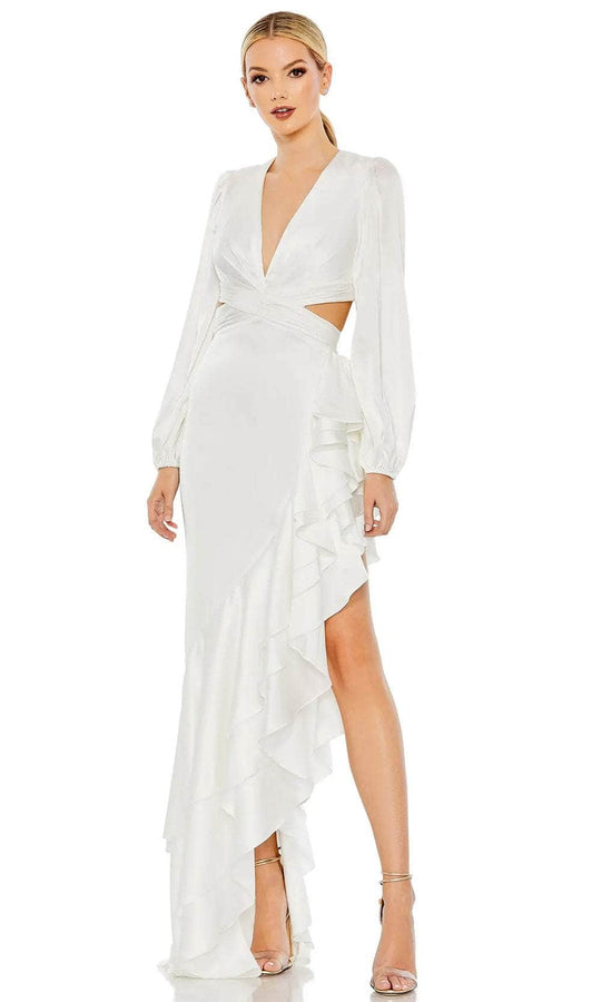 Ieena Duggal 49524 - Bishop Sleeve Cutout Prom Gown