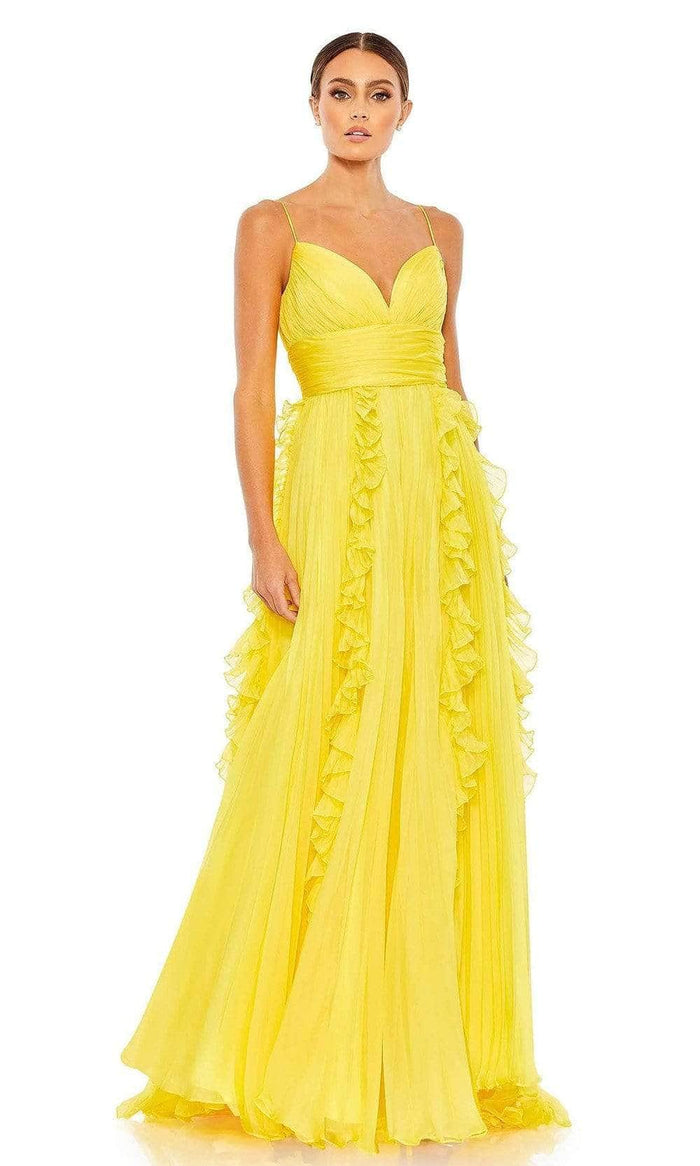 Ieena Duggal - 49533 A-Line Gown Prom Dresses 0 / Sunshine