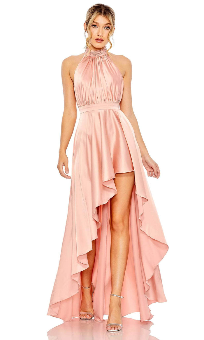 Ieena Duggal 49664 - High Neck Sleeveless Shiny Dress Special Occasion Dress 0 / Rose