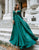 Ieena Duggal - 55245I Long Sleeve Plunging V-Neck High Slit Gown Special Occasion Dress