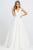 Ieena Duggal - 55272I V-Neckline Plain Long A-line Gown Wedding Dresses 0 / White