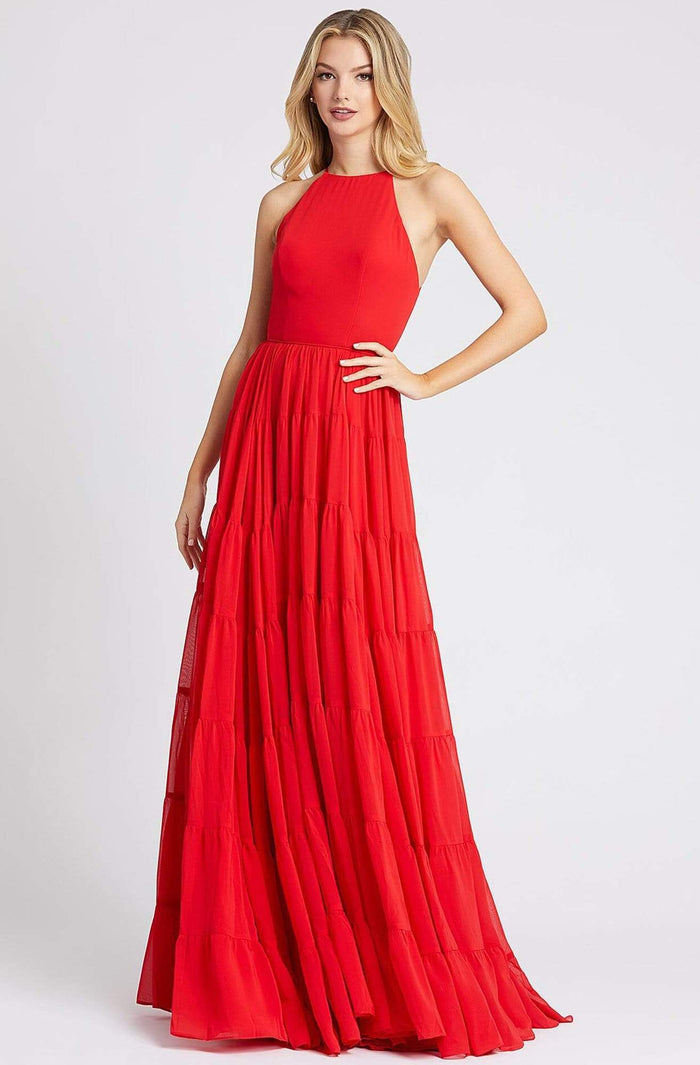 Ieena Duggal - 55281I Halter Pleated A-Line Dress – Couture Candy