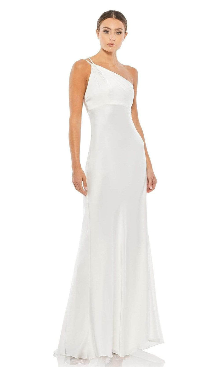Ieena Duggal - 55385I Satin Trumpet Gown Evening Dresses 0 / White