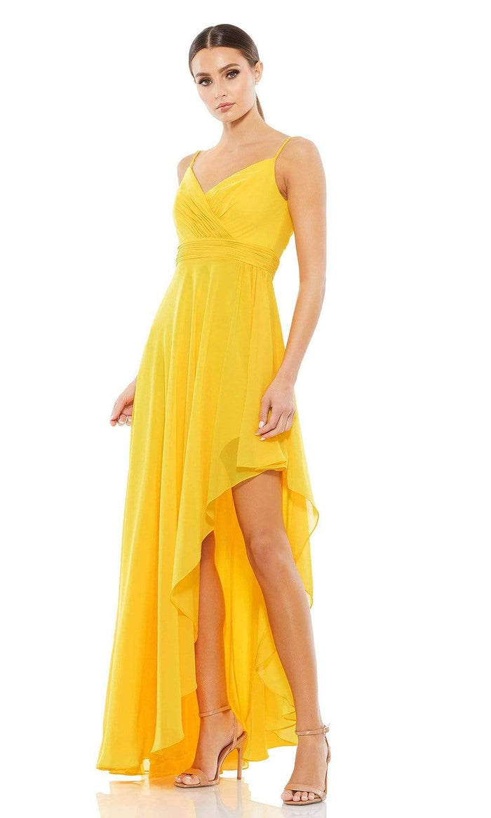 Ieena Duggal - 55412I Spaghetti Strap High Low Chiffon Dress Maxi Dresses 0 / Marigold
