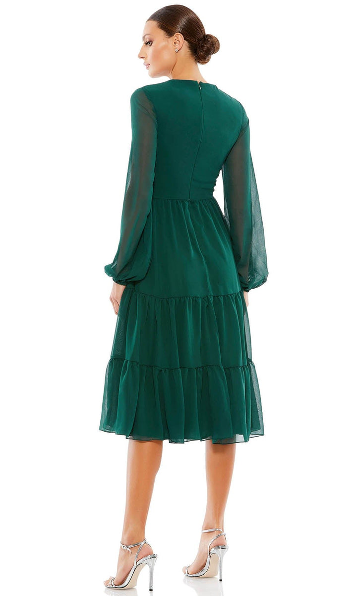 Ieena Duggal 55637 - Bishop Sleeve Chiffon Dress | Couture Candy