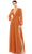 Ieena Duggal 55682 - Bishop Chiffon Evening Dress Special Occasion Dress 0 / Terra Cotta