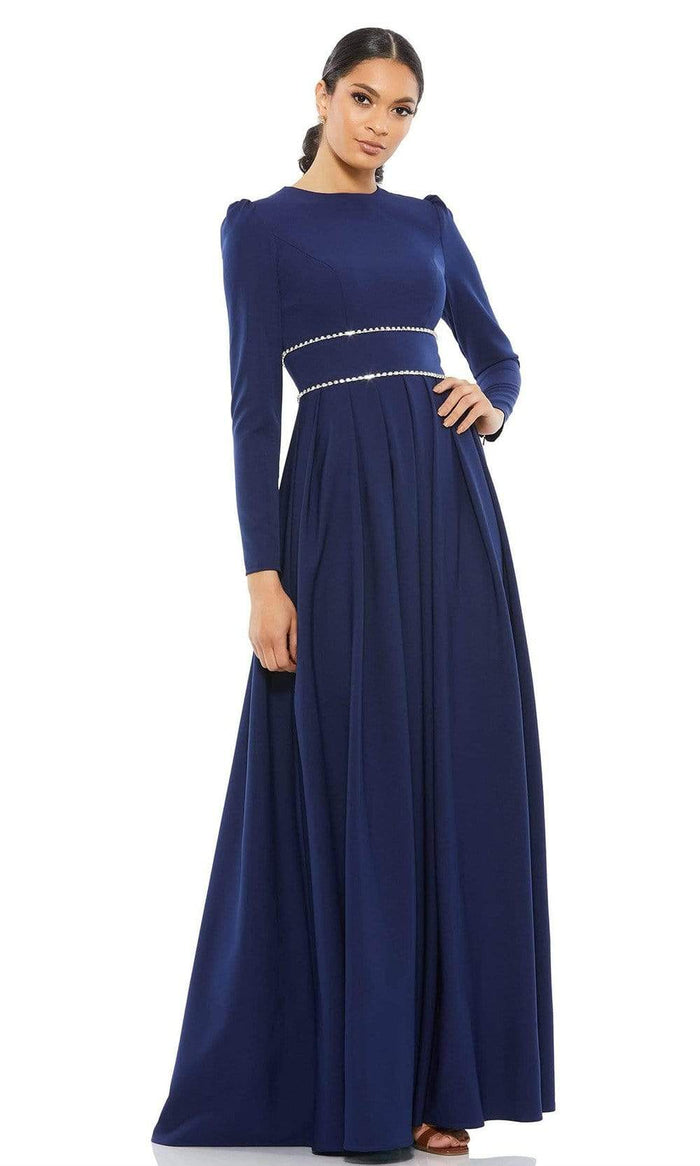 Ieena Duggal - 55705 Long Sleeve Jeweled A-Line Dress Mother of the Bride Dresses 2 / Midnight