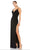 Ieena Duggal - 67812 Polka Dotted Open Back Column Dress Evening Dresses 0 / Black