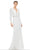 Ieena Duggal - 67874I Jewel Studded Long Sleeve Gown Special Occasion Dress 0 / White