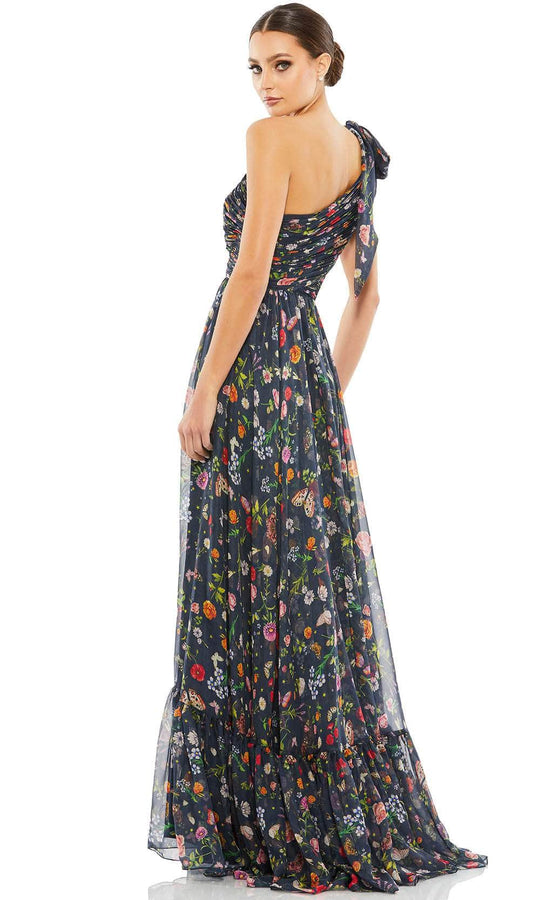 Ieena Duggal 67938 - Asymmetrical Bow Appliqué Prom Dress