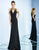 Ieena Duggal Embellished Jewel/V-Neck Sheath Dress 25564i CCSALE 4 / Black/Gold