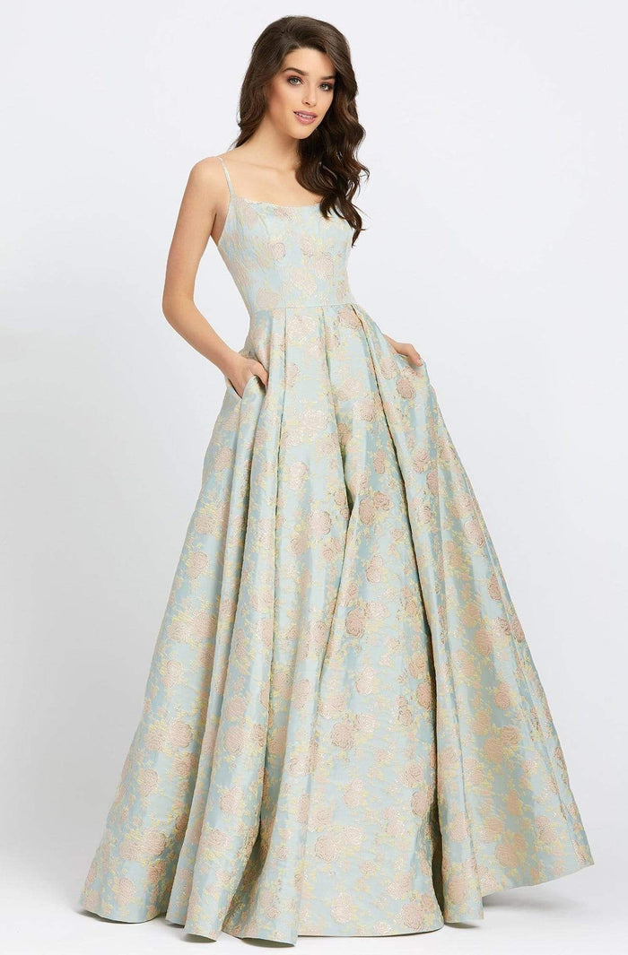 Ieena Duggal - Spaghetti Strap Beaded Floral Ballgown 26117I - 1 pc Pastel Dream In Size 2 Available CCSALE 2 / Pastel Dream