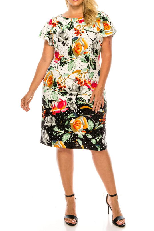 Ile Clothing SCP8121046 - Short Sleeves Jewel Neck Casual Dress Special Occasion Dress