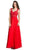 Illusion Back Long A-Line Prom Dress Prom Dresses XXS / Red