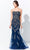 Ivonne D 120D06W - Beaded Strapless Evening Gown Evening Dresses 16W / Navy
