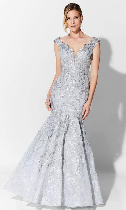 Ivonne D 122D66W - Lace Trumpet Formal Gown