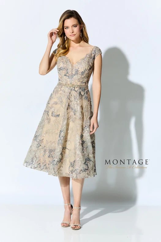 Ivonne D 220D23S - Novelty Laced Formal Gown Mother of the Bride Dresses 4 / Beige/Multi