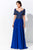 Ivonne D by Mon Cheri - 120D04 Beaded Long A-Line Dress Mother of the Bride Dresses 4 / Blue Willow