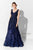 Ivonne D by Mon Cheri - 120D10 Embroidered Lace Pleated A-Line Gown Mother of the Bride Dresses 4 / Navy