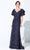 Ivonne D by Mon Cheri - 220D21 Ruffled Bell Sleeve Embroidered Gown Evening Dresses 4 / Navy Blue
