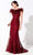Ivonne D by Mon Cheri - 220D22 Embroidered Off-Shoulder Gown Evening Dresses 4 / Wine