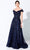 Ivonne D by Mon Cheri - 220D24 Embellished Off-Shoulder Gown Evening Dresses 4 / Navy Blue