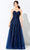 Ivonne D by Mon Cheri - 220D28 Ruched A-Line Gown Evening Dresses 4 / Navy Blue