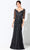 Ivonne D by Mon Cheri - 220D32 Metallic Sheath Gown Evening Dresses 4 / Black/Gunmetal