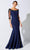 Ivonne D by Mon Cheri - Bateau Trumpet Evening Dress Mother of the Bride Dresses 4 / Navy Blue