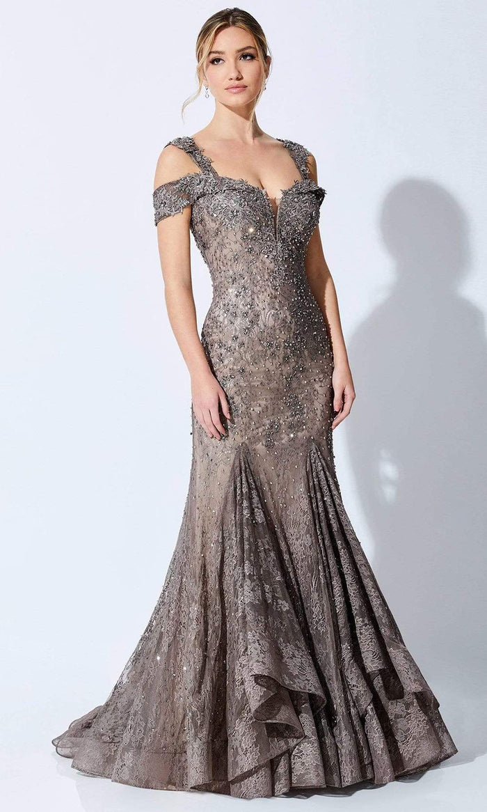Ivonne D by Mon Cheri - Sweetheart Trumpet Evening Dress Mother of the Bride Dresses 4 / Dark Taupe