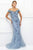 Ivonne D for Mon Cheri - 118D08 Beaded Lace Dress With Tulle Overlay Evening Dresses 4 / Light Periwinkle