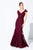 Ivonne D for Mon Cheri - 118D12 Lace Applique Plunging Trumpet Dress Mother of the Bride Dresses 4 / Merlot