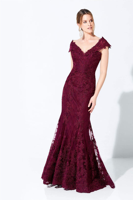 Ivonne D for Mon Cheri - 118D12 Lace Applique Mother of the Groom Trumpet Dress