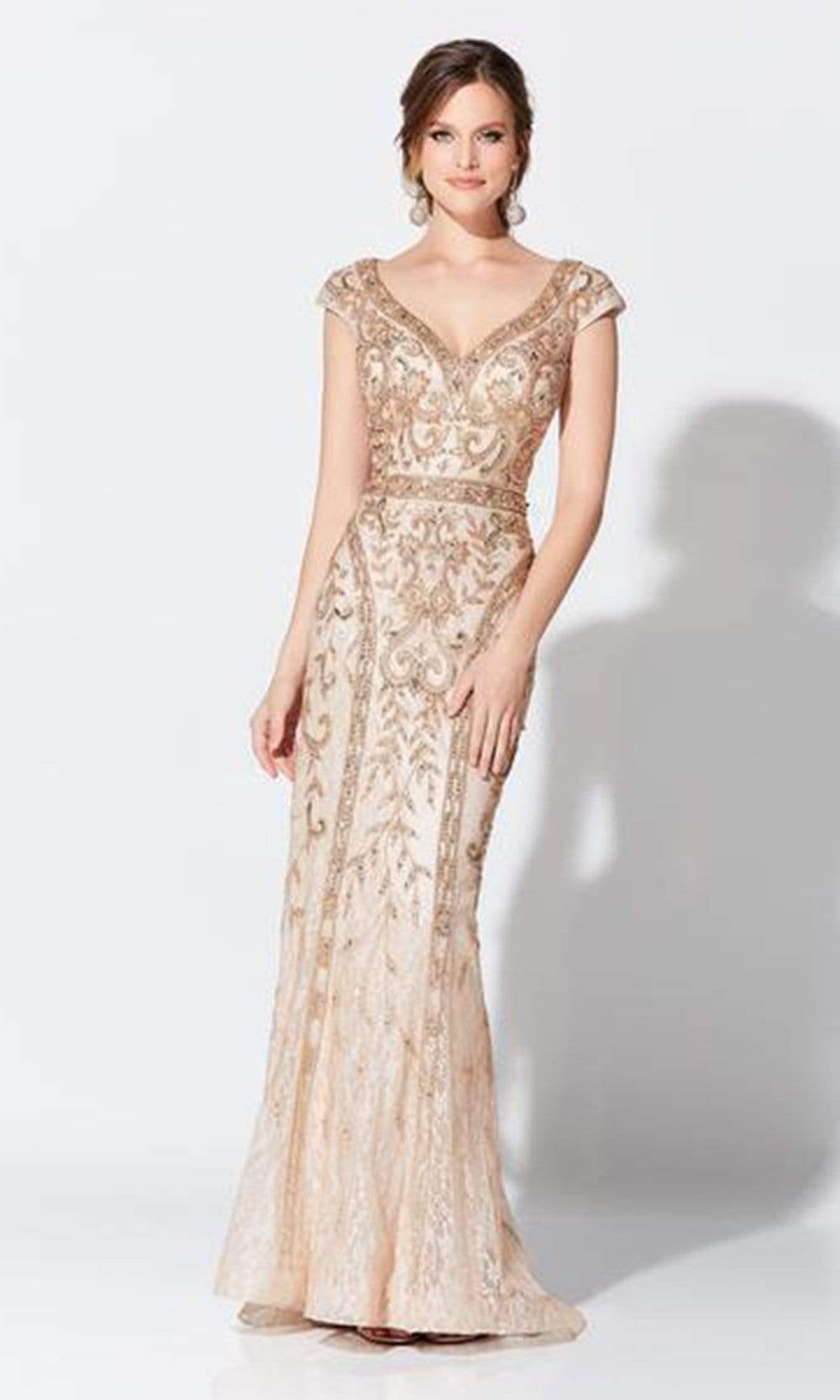 Ivonne D for Mon Cheri - 119D42 Bead Embellished V-Neck Mother of the Groom Gown 16 / Navy/Nude - Shop Ivonne D dresses on Couture Candy at Ivonne D for Mon Cheri - 119D42 Bead Embellished V-Neck Mother of the Groom Gown 16 / Navy/Nude - Shop Ivonne D dresses on Couture Candy at
