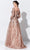 Ivonne D for Mon Cheri - Beaded Illusion Bateau Gown 119D47A - 1 pc Rose Gold/Multi In Size 6 Available CCSALE 6 / Rose Gold/Multi