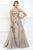 Ivonne D for Mon Cheri - Floral Embroidered A-Line Dress 118D03 - 1 PC Taupe/Aqua in Size 4 Available CCSALE