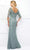 Ivonne D for Mon Cheri - Quarter Sleeve Beaded Lace Sheath Gown 118D06 -  2 pc Seafoam in size 6 and 1 pc Navy in Size 8 and 12 Available CCSALE