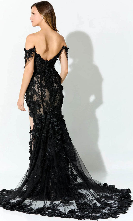 Ivonne D ID915 - 3D Floral Appliqued Formal Gown