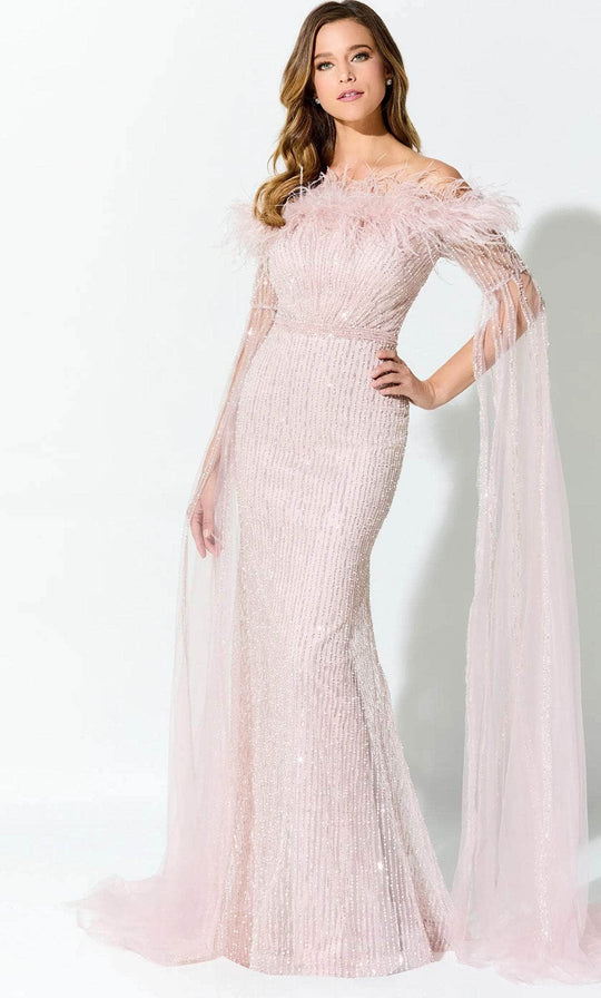 Ivonne D ID917 - Off Shoulder Beaded Mother of the Bride Dress